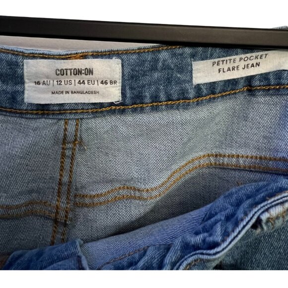 Cotton:On Petite Pocket Flare Jeans β Size 12 - Picture 6 of 7
